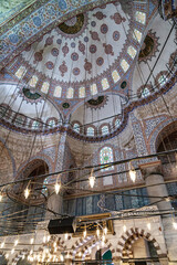 Fototapeta na wymiar Interior of the Blue Mosque, Istanbul. Turkey