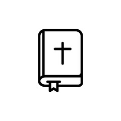 Bible book icon. Vector illustration in linear design.