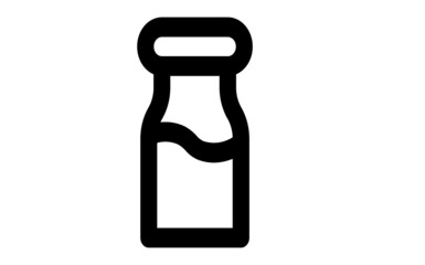 Milk bottle line icon, outline vector sign, linear style pictogram isolated on white. Symbol, logo illustration. Editable stroke