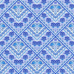 Vector nature patch pattern. Mosaic background