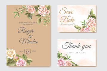 Wedding invitation set card template