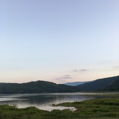 sunset over the lake