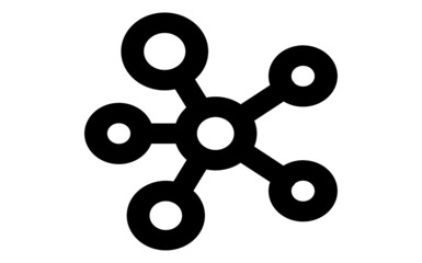 Fototapeta premium Atom line style icon design, science chemistry and molecular theme Vector illustration