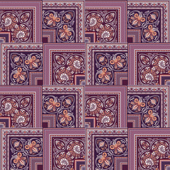 Vector nature patch pattern. Mosaic background