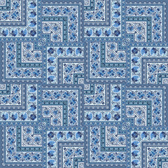 Vector nature patch pattern. Mosaic background