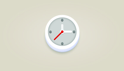 Vector Web icon. Clock illustration. Countdown. Time icon. 3D icon.