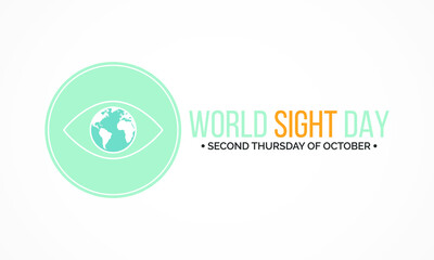 World Sight Day, observed annually on the second Thursday of October, is a global event meant to draw attention on blindness and vision impairment. Vector illustration.
