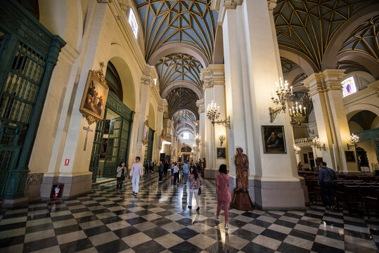 The interior of the  Basilica Cathedral of Lima-Peru 81