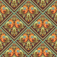 Vector nature patch pattern. Mosaic background
