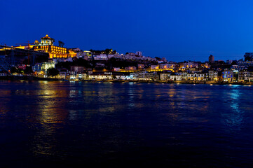 Fototapeta na wymiar Vila Nova de Gaia, Porto at dusk, Northern Portugal