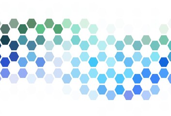 Light BLUE vector background with set of hexagons.