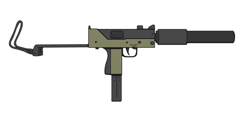 UZI submachine gun with silencer