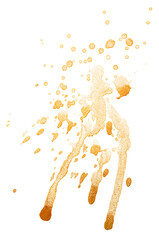 Stain, paint gold splashes drips