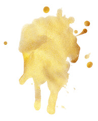 Stain, paint gold splashes shiny