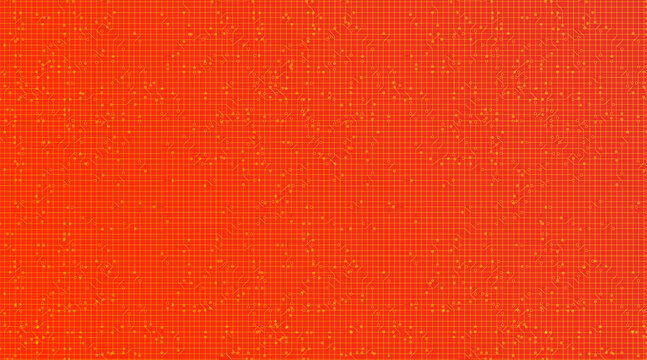 Orange Circuit Board Technology on Future Background,Hi-tech Digital and Communication Concept design,Free Space For text in put,Vector illustration.
