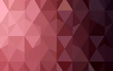 Light Pink, Red vector shining triangular backdrop. Triangular geometric sample with gradient.  Triangular pattern for your design.