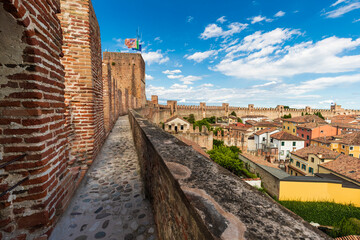 The walled town of Cittadella in Italy - obrazy, fototapety, plakaty