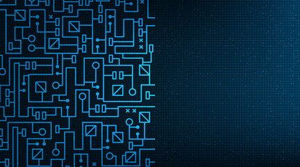 Digital Microchip on Technology Background,Hi-tech Digital and security Concept design,Free Space For text in put,Vector illustration.