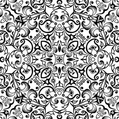 Vector ethnic hand drawn ornamental background.