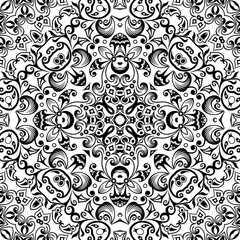 Vector ethnic hand drawn ornamental background.