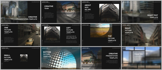 Presentation design vector templates, multipurpose template for presentation slide, flyer, brochure cover design, infographic report presentation. Corporate business concept with abstract ackgrounds.