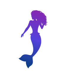Fototapeta na wymiar mermaid on white, sea maid vector art