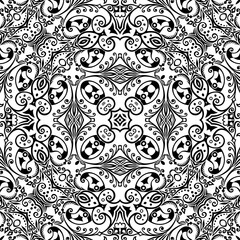 Vector ethnic hand drawn ornamental background.