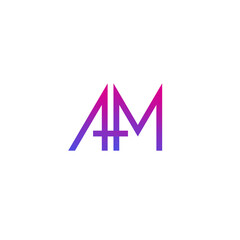 AM letters logo design on white