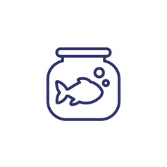 Aquarium and fish line icon