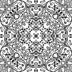 Vector ethnic hand drawn ornamental background.