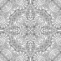 Vector ethnic line art hand drawn background