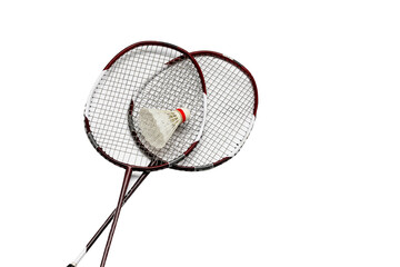 Federballschläger auf weißen Hintergrund