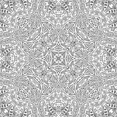 Vector ethnic line art hand drawn background