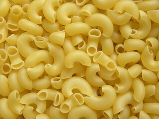 Yellow color raw dry Elbow Macaroni pasta