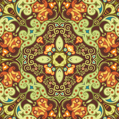 Fototapeta premium Vector ethnic nature ornamental background