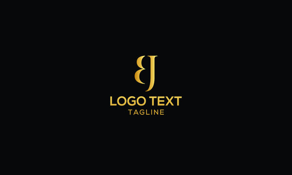 Unique modern creative elegant luxurious artistic gold and black colour BJ initial based letter icon logo