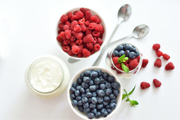 Healthy food and breakfast. glass of delicious homemade smoothie, dessert made from chia and berries. delicious milkshake, vegan raw food. Summer card. Good morning.Selective focus.