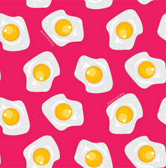 Vector seamless pattern with scrambled eggs