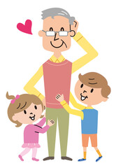 お爺ちゃん　孫たち