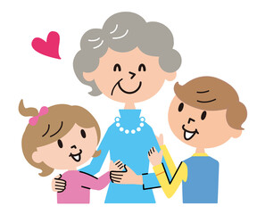 お婆ちゃん　孫たち