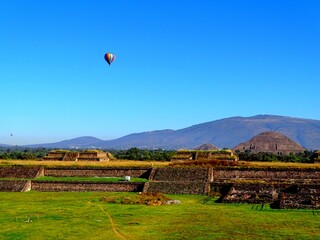 Mexico, Pre-Hispanic City of Teotihuacan, Causeway of the Dead, Pyramid of the Sun and Pyramid of the Moon
