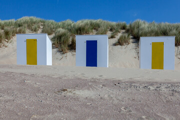 colorful beach huts at Cadzand