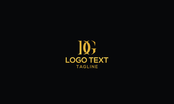 Unique modern creative elegant luxurious artistic gold and black colour DG initial based letter icon logo