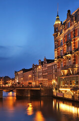 Fototapeta premium Oude Turfmarkt street in Amsterdam. Netherlands