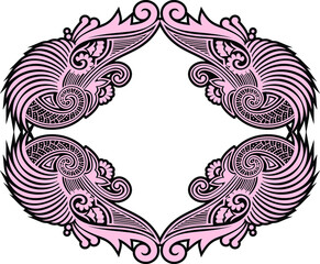 Fototapeta premium beautiful folk art, floral decoration beautiful flower illustration 