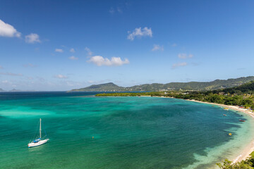 Fototapeta na wymiar Paradise beach view in Carriacou, Grenada