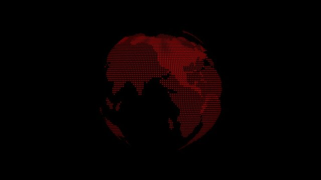 Amazing red animation earth on black background,Planet footage