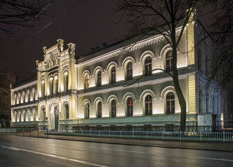 Fototapeta na wymiar Rainis boulevard in Riga. Latvia