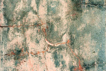 Background wall with putty painted pink texture surface