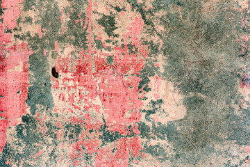 Background wall with putty painted pink texture surface